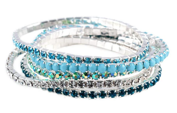 Evening Breeze Rhinestone Buncher Bracelets