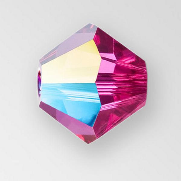 Preciosa 451 69 302 Bicone Bead 5mm Fuchsia Glitter