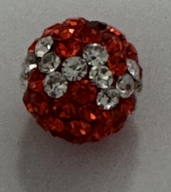 Round Pave Bead with 2.0mm hole, Alora Crystals Hyacinth/Crystal 8 mm