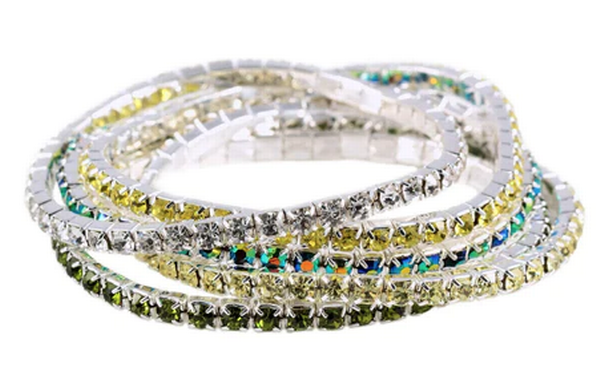 Lemon Grass Rhinestone Buncher Bracelets