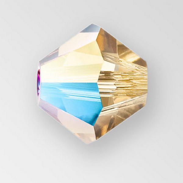 Preciosa 451 69 302 Bicone Bead 6mm Light Colorado Topaz Glitter