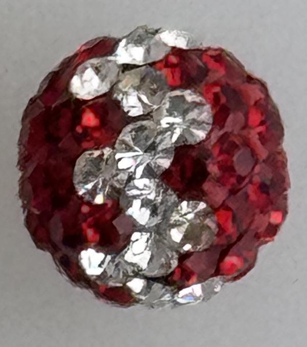 Round Pave Bead with 2.0mm hole, Alora Crystals Light Siam/Crystal 8 mm