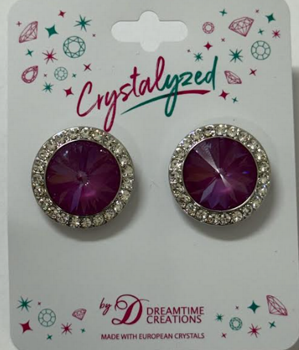 Crystalized with Dreamtime Crystal Stud Earrings for Dance Crystal Orchid Ignite/Crystal 19mm