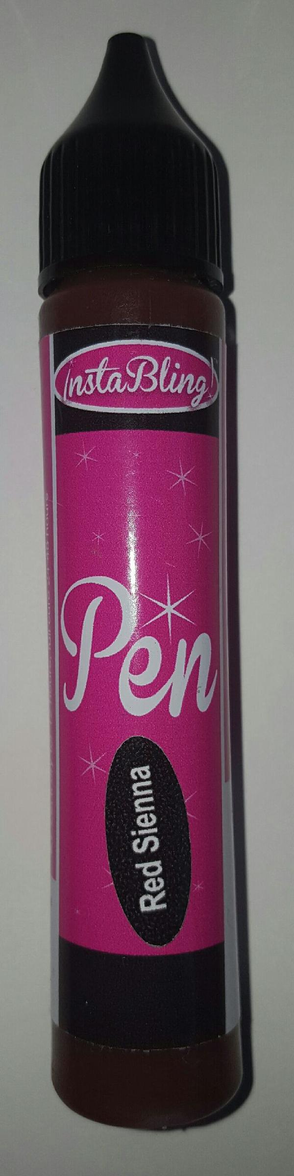 InstaBling Pen Adhesive with Glittery Shine in it! Red Siena