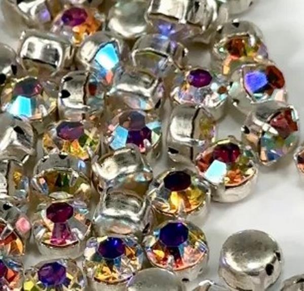 Preciosa Sew-On Chaton Montees 7192-5021 Crystal AB/Silver ss16 