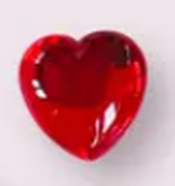 Acrylic Flatback Rhinestones Heart Shaped 10mm Ruby