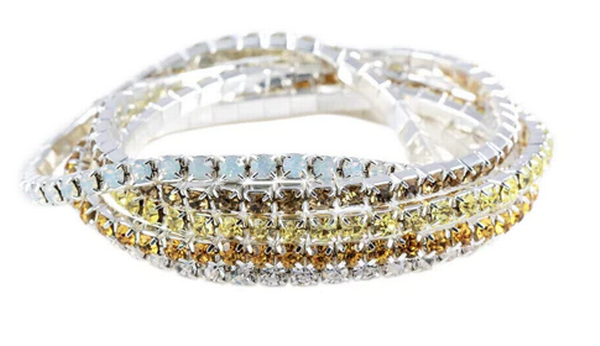 Sunflower Rhinestone Buncher Bracelets