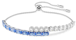 Swarovski Collections Matrix bracelet Mixed cuts, Blue, Rhodium plated