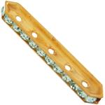 Dreamtime Crystal DC 77730 Rondelle Spacer Bars 5 Hole Chrysolite/Gold