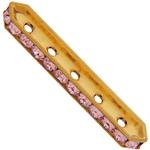 Dreamtime Crystal DC 77730 Rondelle Spacer Bars 5 Hole Light Rose/Gold