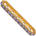 Dreamtime Crystal DC 77730 Rondelle Spacer Bars 5 Hole Provence Lavender/Gold