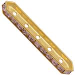 Dreamtime Crystal DC 77730 Rondelle Spacer Bars 5 Hole Vintage Rose/Gold