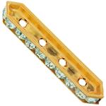 Dreamtime Crystal DC 77725 Rondelle Spacer Bars 4 Hole Chrysolite/Gold