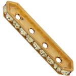 Dreamtime Crystal DC 77725 Rondelle Spacer Bars 4 Hole Jonquil/Gold