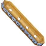 Dreamtime Crystal DC 77725 Rondelle Spacer Bars 4 Hole Light Sapphire/Gold