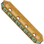 Dreamtime Crystal DC 77725 Rondelle Spacer Bars 4 Hole Peridot/Gold