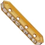 Dreamtime Crystal DC 77725 Rondelle Spacer Bars 4 Hole Silk/Gold