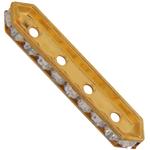 Dreamtime Crystal DC 77725 Rondelle Spacer Bars 4 Hole Silver Shade/Gold