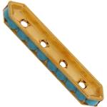 Dreamtime Crystal DC 77725 Rondelle Spacer Bars 4 Hole Turquoise/Gold