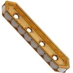 Dreamtime Crystal DC 77725 Rondelle Spacer Bars 4 Hole White Alabaster/Gold