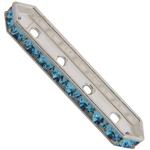 Dreamtime Crystal DC 77725 Rondelle Spacer Bars 4 Hole Aqua/Silver