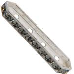 Dreamtime Crystal DC 77725 Rondelle Spacer Bars 4 Hole Black Diamond/Silver