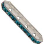 Dreamtime Crystal DC 77725 Rondelle Spacer Bars 4 Hole Blue Zircon/Silver