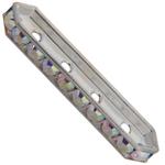 Dreamtime Crystal DC 77725 Rondelle Spacer Bars 4 Hole Crystal AB/Silver