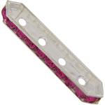 Dreamtime Crystal DC 77725 Rondelle Spacer Bars 4 Hole Fuchsia/Silver