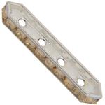 Dreamtime Crystal DC 77725 Rondelle Spacer Bars 4 Hole Golden Shadow/Silver