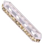 Dreamtime Crystal DC 77725 Rondelle Spacer Bars 4 Hole Jonquil/Silver