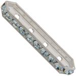 Dreamtime Crystal DC 77725 Rondelle Spacer Bars 4 Hole Light Azore/Silver