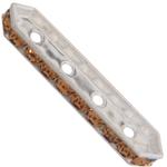 Dreamtime Crystal DC 77725 Rondelle Spacer Bars 4 Hole Light Smoked Topaz/Silver