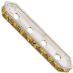 Dreamtime Crystal DC 77725 Rondelle Spacer Bars 4 Hole Light Topaz/Silver