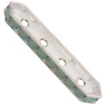Dreamtime Crystal DC 77725 Rondelle Spacer Bars 4 Hole Pacific Opal/Silver