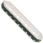 Dreamtime Crystal DC 77725 Rondelle Spacer Bars 4 Hole Palace Green Opal/Silver