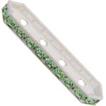 Dreamtime Crystal DC 77725 Rondelle Spacer Bars 4 Hole Peridot/Silver