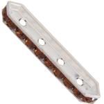 Dreamtime Crystal DC 77725 Rondelle Spacer Bars 4 Hole Smoked Topaz/Silver