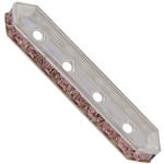 Dreamtime Crystal DC 77725 Rondelle Spacer Bars 4 Hole Vintage Rose/Silver