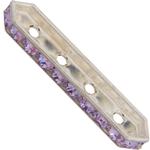 Dreamtime Crystal DC 77725 Rondelle Spacer Bars 4 Hole Violet/Silver