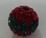 Round Pave Bead with 2.0mm hole, Alora Crystals Light Siam/Emerald 8 mm