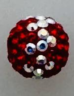 Round Pave Bead with 2.0mm hole, Alora Crystals Light Siam/Crystal AB 8 mm