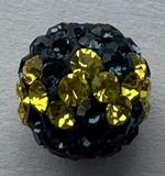 Round Pave Bead with 2.0mm hole, Alora Crystals Montana/Citrine 8 mm