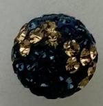 Round Pave Bead with 2.0mm hole, Alora Crystals Montana/Light Colorado Topaz 8 mm