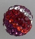 Round Pave Bead with 2.0mm hole, Alora Crystals Siam/Crystal/Fuchsia/Hyacinth 8 mm