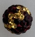 Round Pave Bead with 2.0mm hole, Alora Crystals Siam/Topaz 8 mm