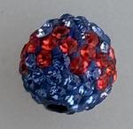Round Pave Bead with 2.0mm hole, Alora Crystals Light Sapphire/Hyacinth 8 mm