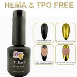 Tino Vo Kolor Gel Polish, Jet Black Chrome Bond