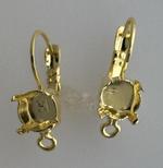 Empty Cup Chain Earrings Hand Set Stones ss39 Lever Back for Dreamtime Crystal 1088 8mm Pair Gold