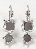 Empty Cup Earrings for ss29 and ss39 Crystals, Stationary Lever Back Earrings, Silver